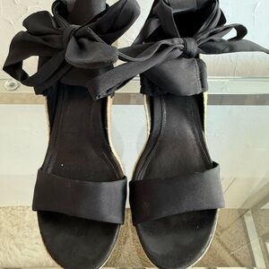 UGG Black Ankle Wrap Espadrilles